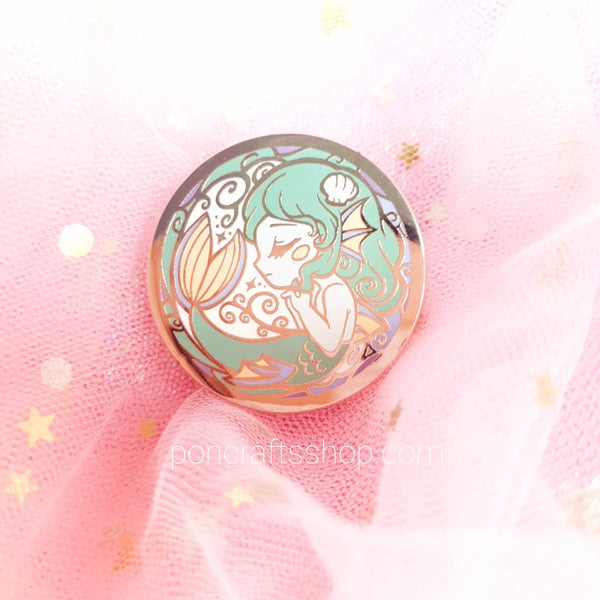 feminine fantasy mermaid cute enamel pin